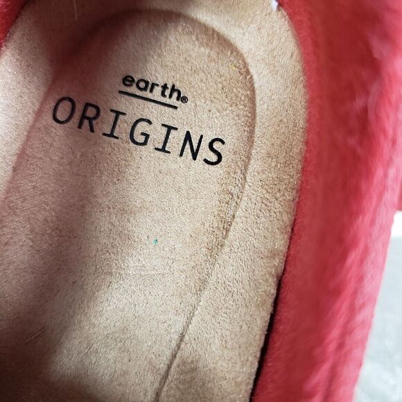 Earth Origins Shoes Womens 7 W Red Suede Slip-Ons Zandel Casual Comfort - Picture 9 of 12